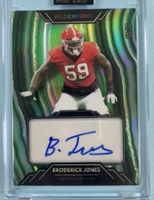 2023 Wild Card Wildchrome Draft Broderick Jones Rookie Auto RC #d 10/10 Green SP
