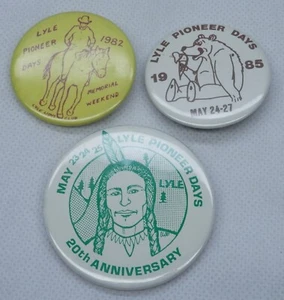 Vintage Lyle Pioneer Days collezione bottoni pinback anni 80 - Washington Festival - Foto 1 di 2