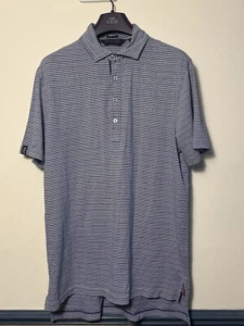 Ralph Lauren Golf Mens Blue & White Striped Stretch Lisle Shirt Size M Medium - Picture 1 of 9