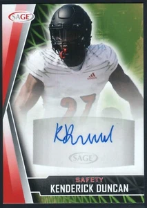  Kenderick Duncan Rookie Autograph Red A-KD  2022 Sage Football With Freebies - Bild 1 von 2