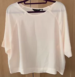 New Look Peach Short Sleeve Chiffon Top - Size UK 14 - Picture 1 of 2