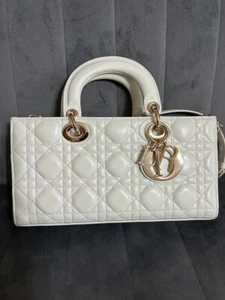 Dior lady d-joy Women's Shoulder Bag white leather - Picture 1 of 9