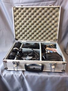 Minolta Camera With Multiple Lenses With Flashgun And Case 