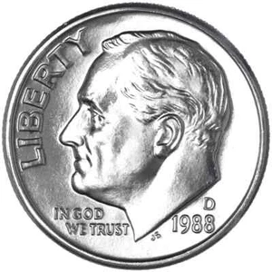 1988 D Roosevelt Dime Uncirculated US Mint - Picture 1 of 2