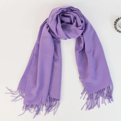 Mujeres Invierno Cálido 100% Cachemira Mantón Bufanda Lana Sólida Alta Calidad Bufandas Suaves Foto 1 de 4