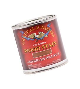 General Finishes Oil Based Penetrating Wood Stain, 1/2 Pint, American Walnut