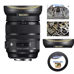 WIDE ANGLE LENS + MACRO FOR Sigma 24-70mm f/2.8 DG OS HSM Art Lens for Canon EF - Picture 1 of 11