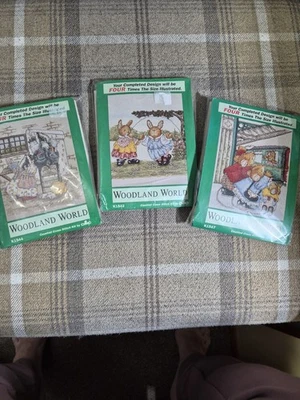 3 X Woodland World Cross Stitch Kits Size 8"x 20" Inches Zweigart 14 Count Aida - Image 1 of 4