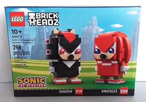 LEGO BRICKHEADZ 40672 Knuckles & Shadow NEW! VERY MINOR SHEFL WARE! - Picture 1 of 6
