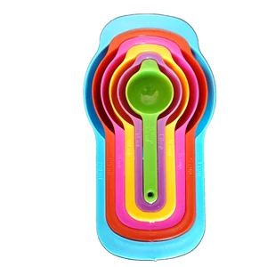 6 Pcs Plastic Colorful Measuring Cup And Spoon Set Stackable - Colors May Vary - Picture 1 of 12