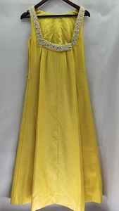 Vintage Saks Fifth Avenue Damen Brustumfang 33 cm Gelb A-Linie Kleid - Bild 1 von 18