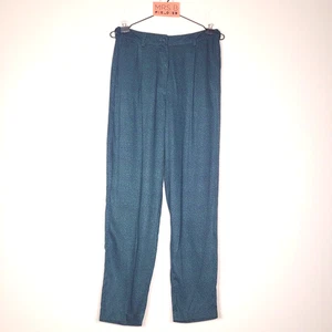 Pantalón Americano Vintage Azul Verde Grande 12 Estampado Floral Plisado Frontal Nuevo con Etiquetas - Imagen 1 de 11