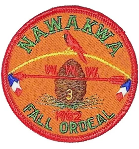 Nawakwa Lodge 3 Heart Of Virginia VA 1982 Fall Ordeal Patch RED Bdr - Picture 1 of 2