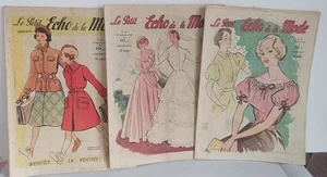3 Le Petit ECHO de la MODE 1950 Weekly French Fashion Magazines  Bundle - Imagen 1 de 10