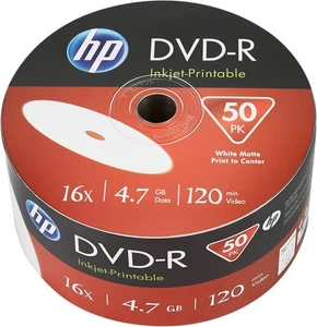 1x50 HP DVD-R WriteOnce 4.7GB 120min16x Printable BULK DME00070WiP-3 NEU 002-371 - Bild 1 von 1
