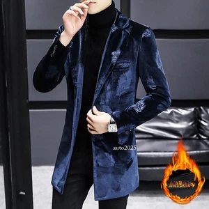 Men's Fur Jacket Mid-length Windbreaker Winter Thickened Warm Mink Fleece Coats - Picture 1 of 28