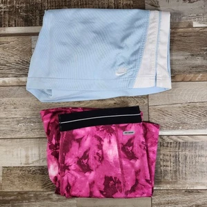 Nike Womens Dri-Fit Shorts Light Blue RN#56323 & Danskin Now Pink Shorts Size L - Picture 1 of 14