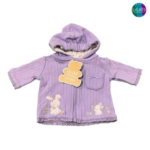 Vintage Carter’s Child Of Mine Embroidered Bunny Hooded Cardigan Preemie - Picture 1 of 4