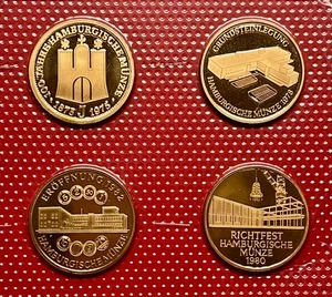 Medaillen/Münzen Satz Hamburgische Münze 1975 - 1982 PP + OVP aus Nachlass - Bild 1 von 4
