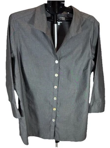 Foxcroft Heritage Non-Iron Shirt Gray Button Up Blouse Plus Size 20W Womens - Picture 1 of 6
