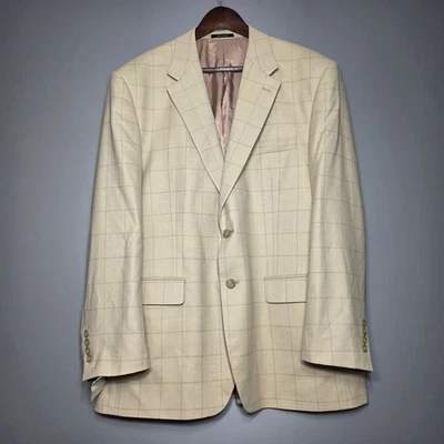 Lauren Ralph Lauren Mens Sport Jacket Blazer Silk & Wool Windowpane  - Image 1 of 4