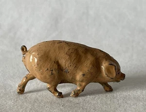 Vintage TROTTING POSE Painted Lead Toy Soldier Britains Era Farm Pig #I-867 - Picture 1 of 11