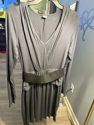 Three Dots Womens Dress Print Gray Stretch Knit Jersey Sz Medium - Image 1 of 4