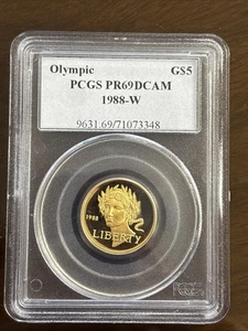 Olympic PCGS Pr 69 DCAM 1988W Gold coin - Picture 1 of 2