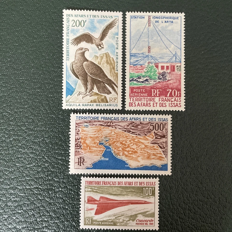 1967-70 Afars & Issas Airmail Collection (set of 4 stamps, all MVLH, VF), CV $88 - Image 1 of 4