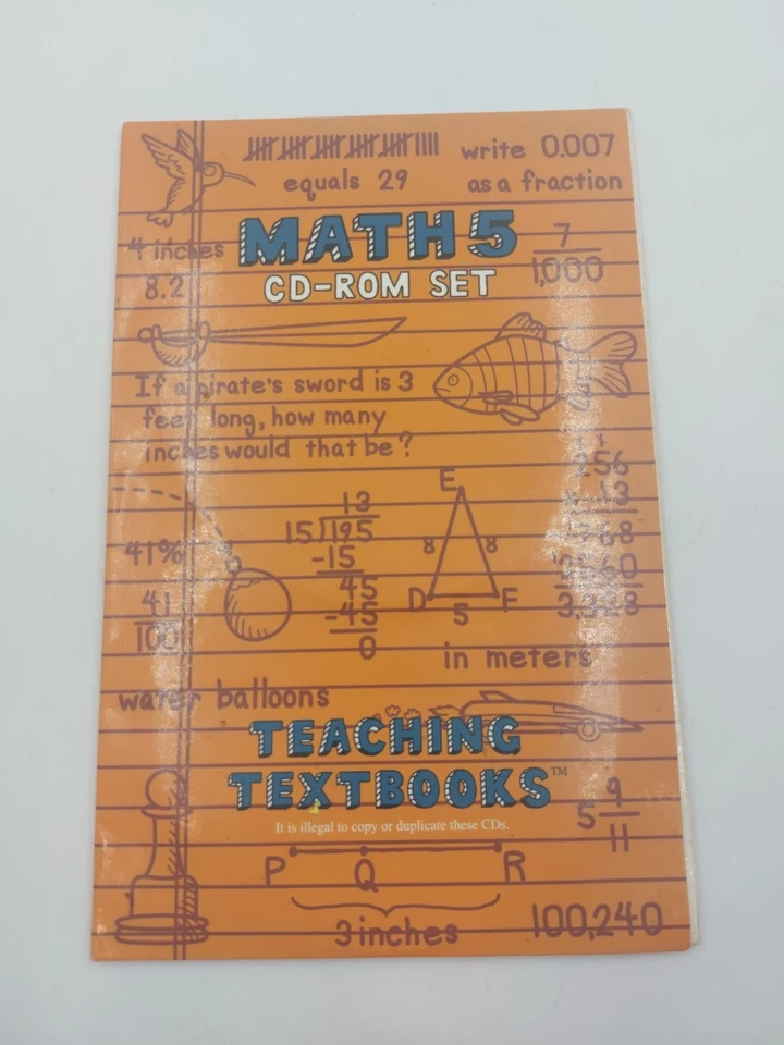 Teaching Textbooks Math 5 CD-ROM CD's Grade 5 Homeschool *1 Disc Missing* - Image 1 of 4