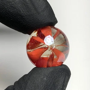 Vtg Red Cats Eye Hybrid 8-Vein Marble King .60 Inches Akro Agate Vitro Corkscrew - Picture 1 of 7