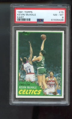 Баскетбольная карточка 1981 Topps No75 Kevin McHale дебютант RC PSA оценка 8 1981–82 East - Изображение 1 из 2