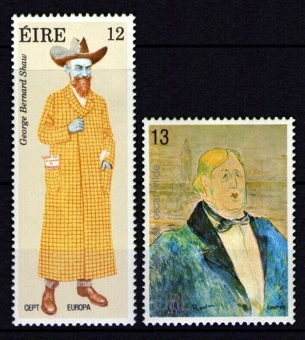 Ireland 1980 Europa, George Bernard Shaw & Oscar Wilde, Set of 2, UNM / MNH Cover