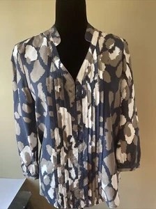 Nuevo Nordstrom Ámbar Sol Seda Estampado Largo Slv Colorido Top marrón azul i talla XS trasero - Imagen 1 de 13