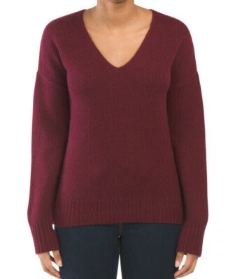 Suéter Theory Relajado Cuello en V Suave Cachemira Morera Profunda $385 Nuevo con Etiquetas Talla S Foto 1 de 4