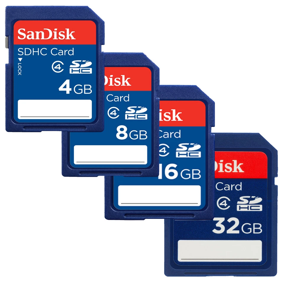 4GB 8G 16G 32GB SanDisk C4 SDHC Secure Digital Memory Card Standard Blue Genuine - Image 1 of 1