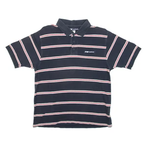 REEBOK Womens Polo Shirt Blue Striped M - Picture 1 of 6