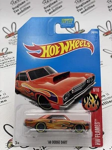 DIE CAST " '68 DODGE DART HW FLAMES " 8/10 SCALA 1/64 - Foto 1 di 2