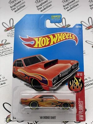 DIE CAST " '68 DODGE DART HW FLAMES " 8/10 SCALA 1/64 - Immagine 1 di 2