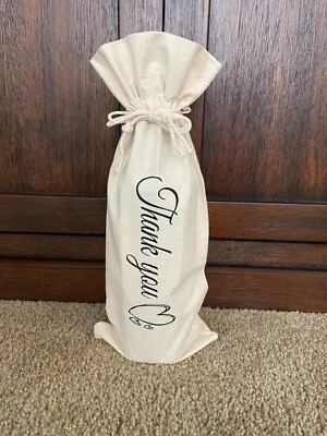 Bolsa de vino de algodón personalizada boda ducha cumpleaños aniversario regalos  Foto 1 de 4