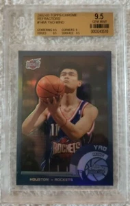 2002 Topps Chrome Refractor Yao Ming Rookie Card BGS 9.5 Plus Game Used - Picture 1 of 7