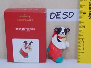 2021 Hallmark Puppy Love Boston Terrier Keepsake Ornament 31st In Series - Picture 1 of 4