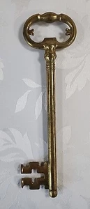 Apribottiglie chiave vintage grande pesante in ottone massiccio - Foto 1 di 3