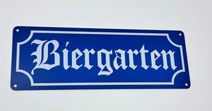 BIERGARTEN LETRERO DE HOJALATA CERVEZA BAR PUB CERVEZA PARED ALEMANA DECORACIÓN DE PARED NUEVO - Imagen 1 de 2