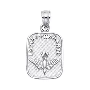 GOLD - 14K White Gold Religious Holy Spirit Dove Pendant - Picture 1 of 4