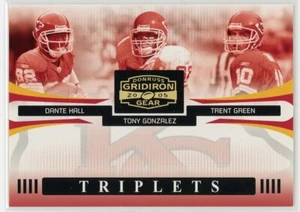 2005 Donruss Gridiron Gear Gold Dante Hall / Tony Gonzalez / Trent Green  /100 - Picture 1 of 2