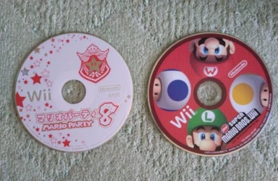 New Super Mario Bros. & Mario Party 8 set Nintendo Wii Japanese Ver. Disc only - image 1 of 4