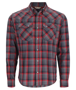 Simms M's Brackett LS Shirt -XL- Auburn Red/Black Window Plaid - Sale - Picture 1 of 1