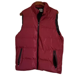 Zara Man Dark Red Puffer Bubble Vest Mens Size 2XL Full Zip w/ Zipper Pockets - Picture 1 of 10