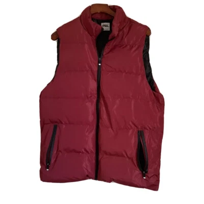 Zara Man Dark Red Puffer Bubble Vest Mens Size 2XL Full Zip w/ Zipper Pockets - Image 1 of 4
